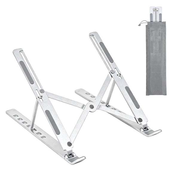 SAYEEC Adjustable Aluminum Laptop Stand for Desk, 7-Levels Foldable Ergonomic Laptop Holder Notebook Computer Stand, Silver