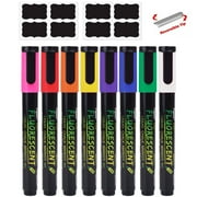 SAYEEC Chalk Markers, 8 Vibrant Colors Erasable Chalkboard Markers with Label Stickers, Reversible Tips Liquid Chalk Markers Neon Chalk Board Pens for Adults, Window, Blackboard, Restaurant, Bistro