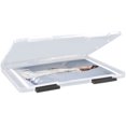 thumbnail image 1 of SAYEEC Plastic File Storage Box, A4 Size Portable Document Box with Black Snap, Photo Paper Holder for Home, Office, 1 of 8