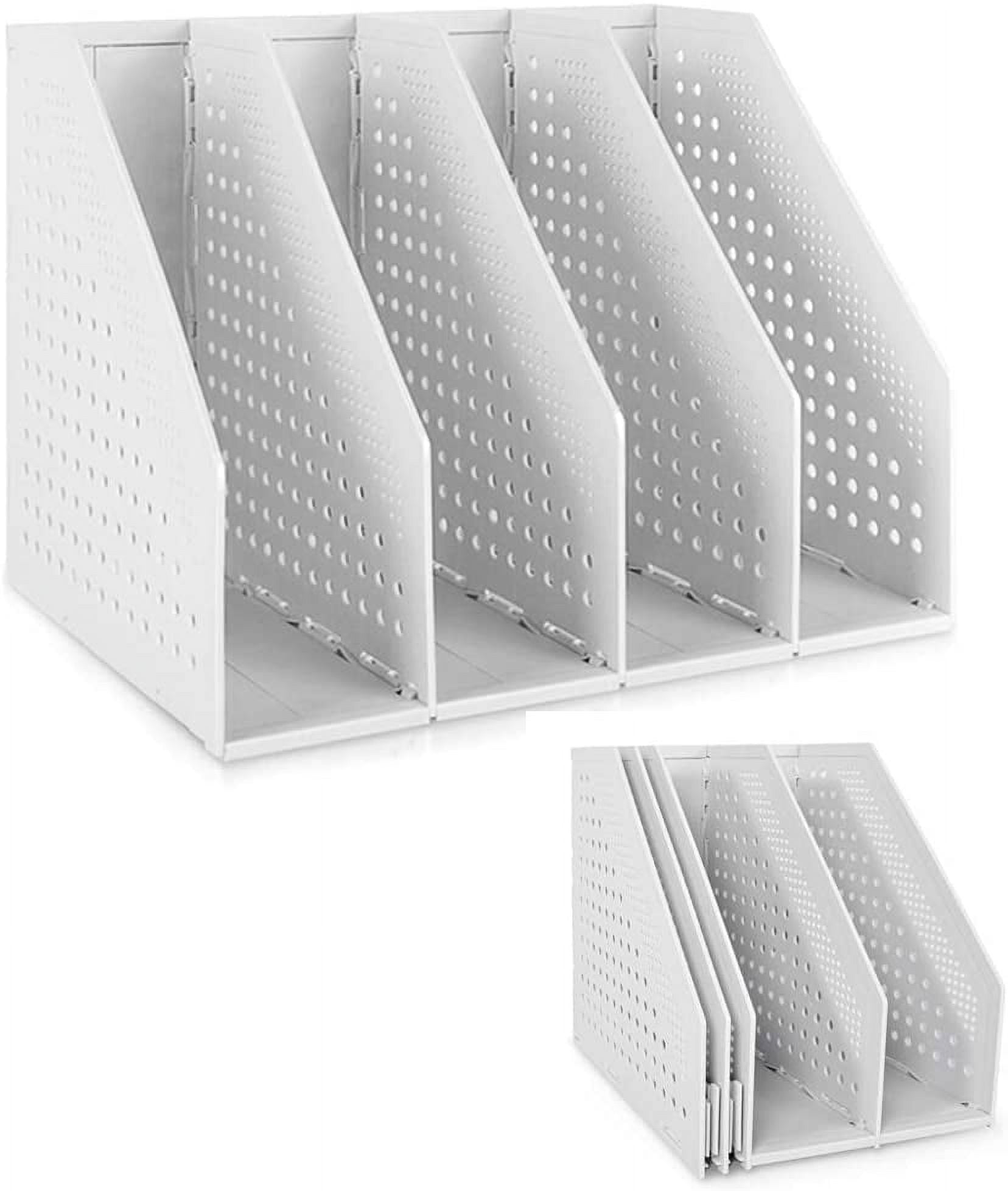 SAYEEC Collapsible Plastic Magazine File Holder Vertical Binder Storage sayeec-collapsible-plastic-magazine-file-holder-vertical-binder-storage