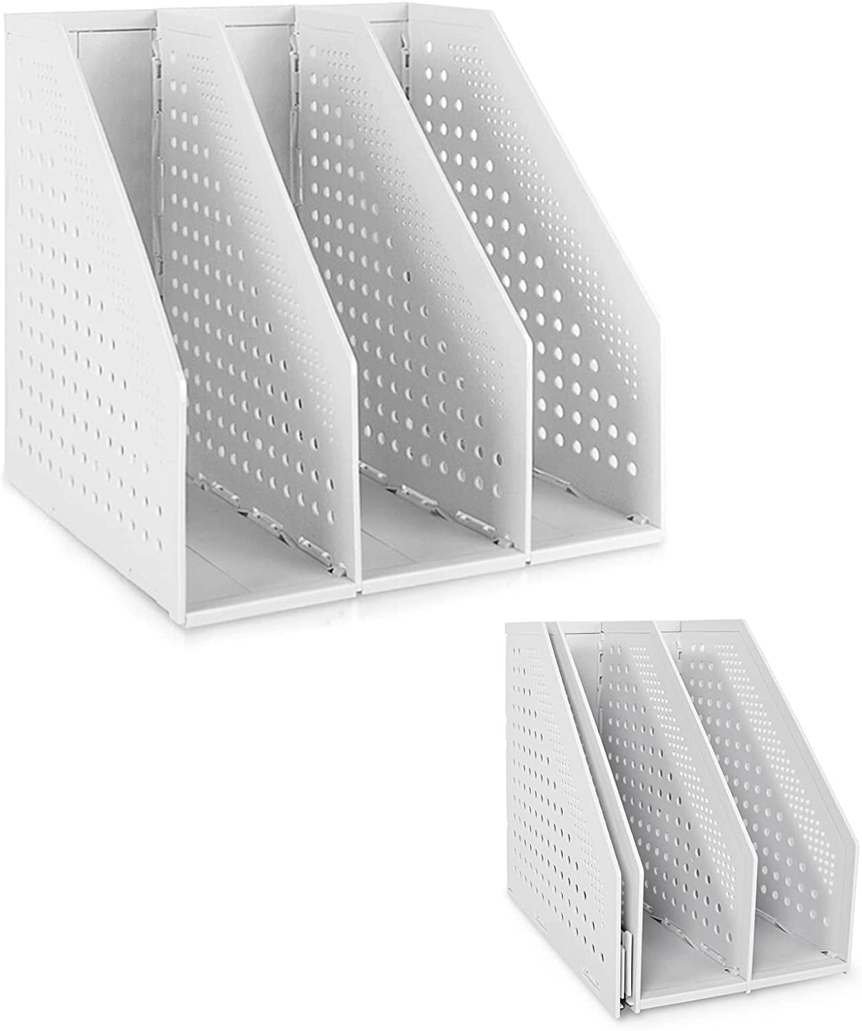 SAYEEC Collapsible Plastic Magazine File Holder Vertical Binder Storage