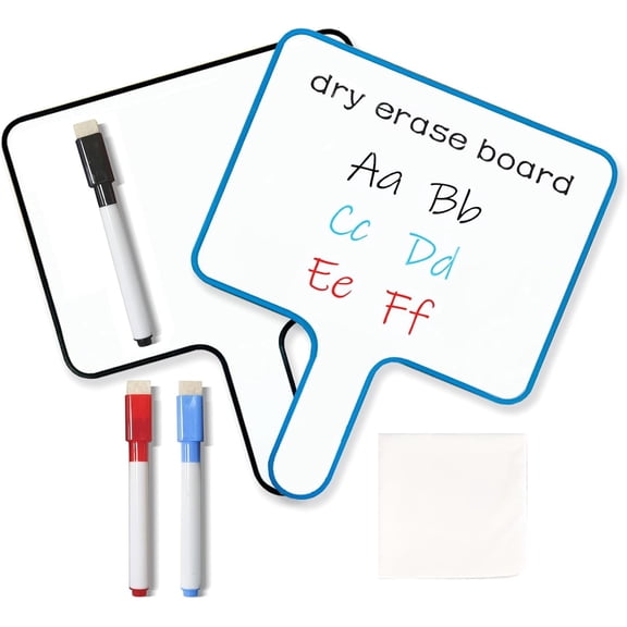 SAYEEC 2-Pack Double-Sided Dry Erase Answer Paddles, Handheld Wipeable Whiteboard for Teaching, Meetings & Games