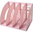 thumbnail image 1 of SAYEEC Pink Magazine File Holder 4-Compartment Desktop File Organizer, Standing Racks for Office & School, 1 of 8