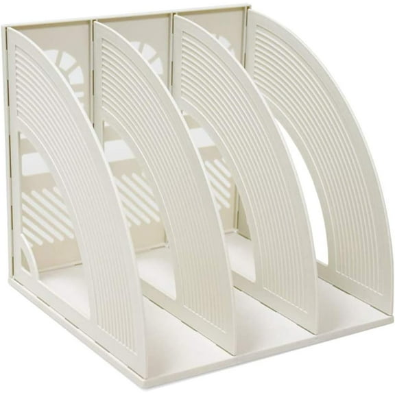 SAYEEC Magazine Holder Desk File Organizer Plastic 3 Compartment File Holder Folder Stand File Divider Document Cabinet Rack Book Storage Organizer Filling Box