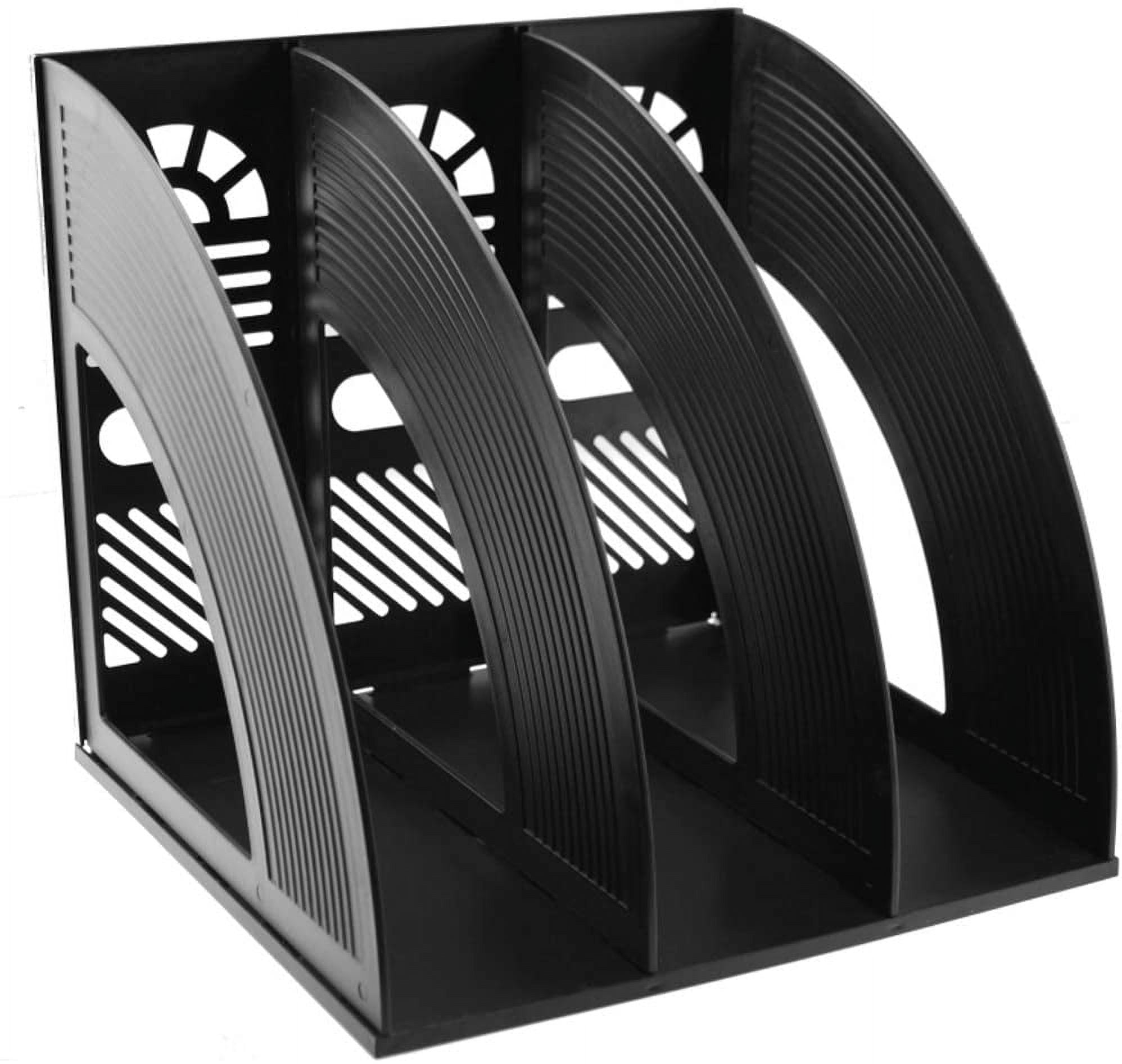 SAYEEC Magazine Holder Desk File Organizer Plastic 3 Compartment File