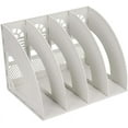 thumbnail image 1 of SAYEEC Magazine Holder Desk File Organizer Plastic 4 Compartment File Holder Folder Stand File Divider Document Cabinet Rack Book Storage Organizer Filling Box, 1 of 7