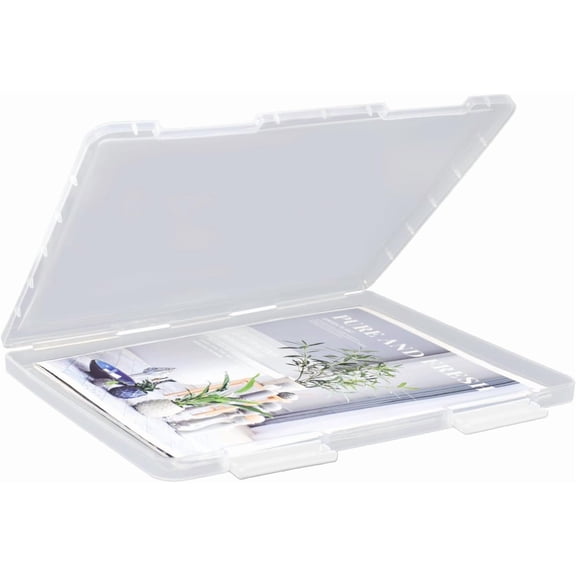 SAYEEC Clear Plastic Project Case, 8"x11.5" Portable File Storage Organizer for Documents, Photos & Crafts,White