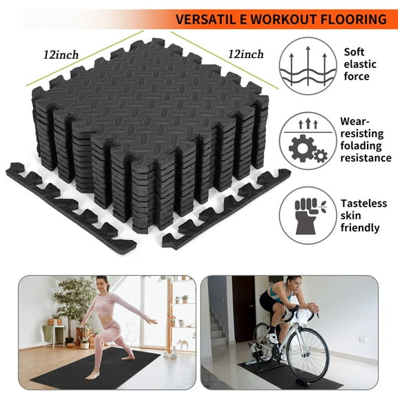 SAYFUT 1-100PCS Exercise Mat Extra Thick EVA Foam Tiles Floor Gymnastics Mat Fitness Equipment Mat for Home Protective Flooring Cushion