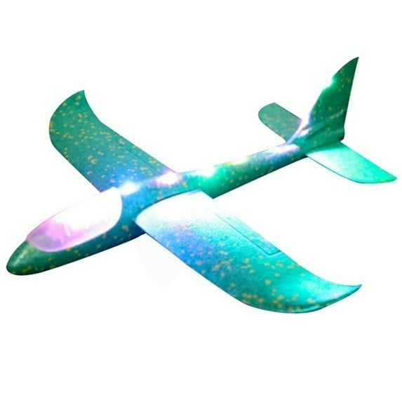 SAYFUT 1-4 Pack Foam Throwing Glider Airplane LED Aircraft Toy Hand Launch Airplane Model for Boys Girls Teens Gift