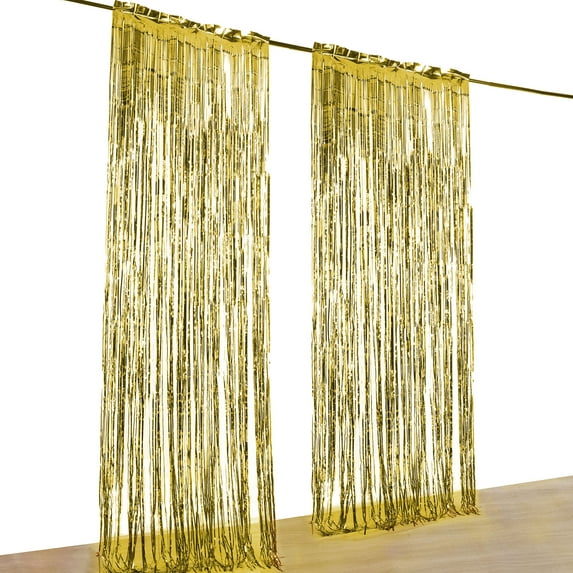 SAYFUT 1 Pairs Rain Curtain Pull Flower Party Background Foil Curtain Rose Gold PiSAYFUT Rain