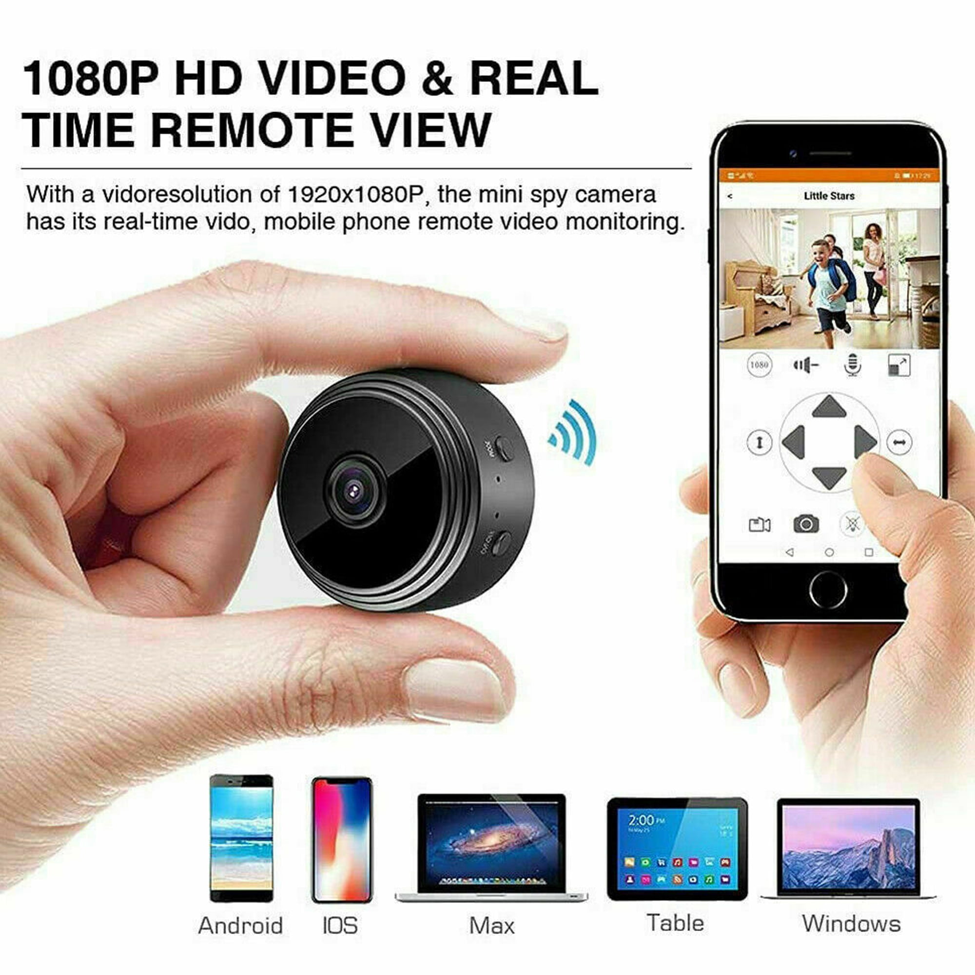 Mini wifi camera remote control 1080p hd webcam with infrared night vision  for business