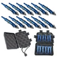 thumbnail image 1 of SAYFUT 12Pcs Hunting Broadheads, 2 Blades Archery Broadheads 100 Grain Arrowheads Screw-in Arrow Tips Fit for Crossbow Bolts & Bow Arrows, Pack with Storage Case, Blue/ Silver, 1 of 7
