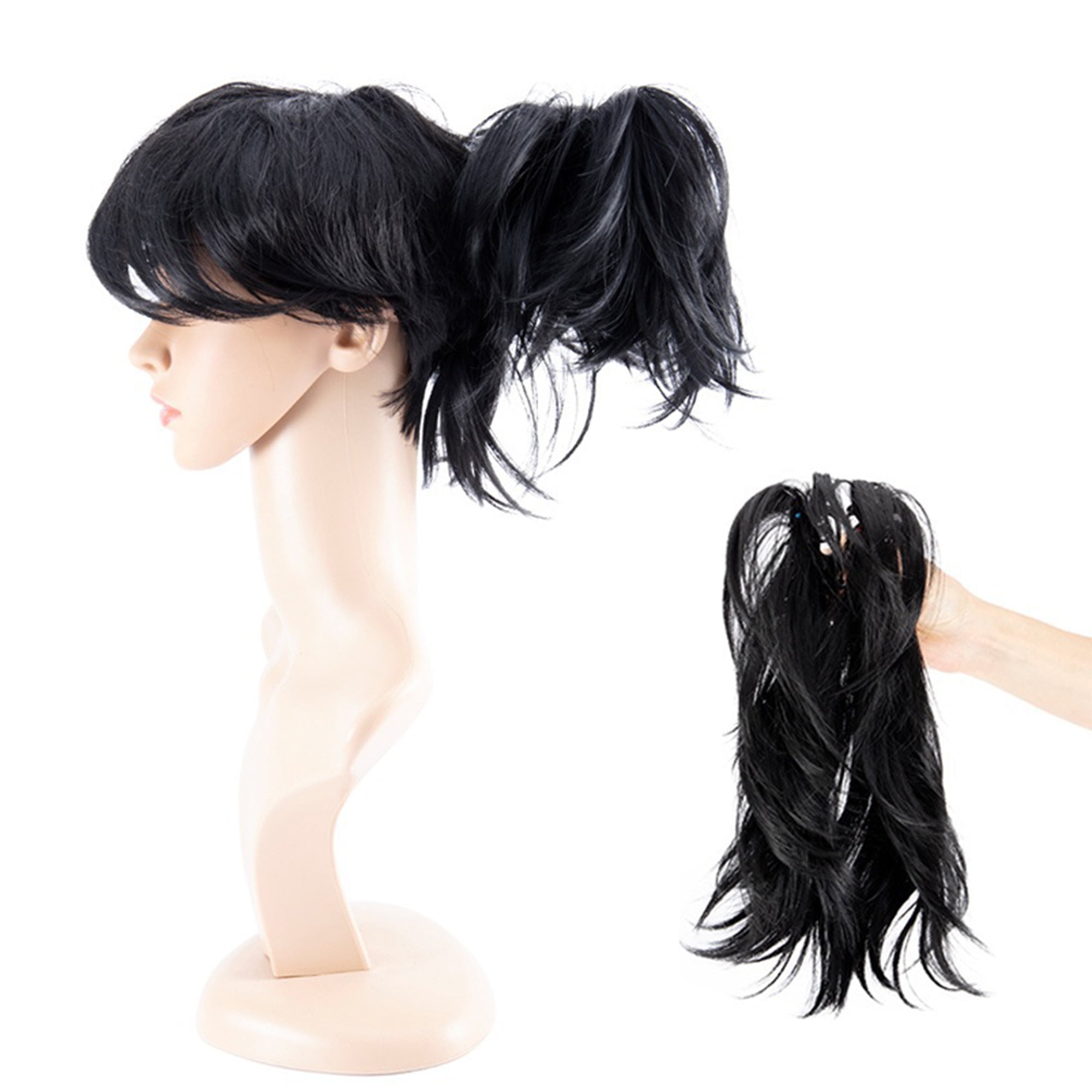 SAYFUT 14 Inch Short Curly Claw Ponytail Adjustable Messy Style ...
