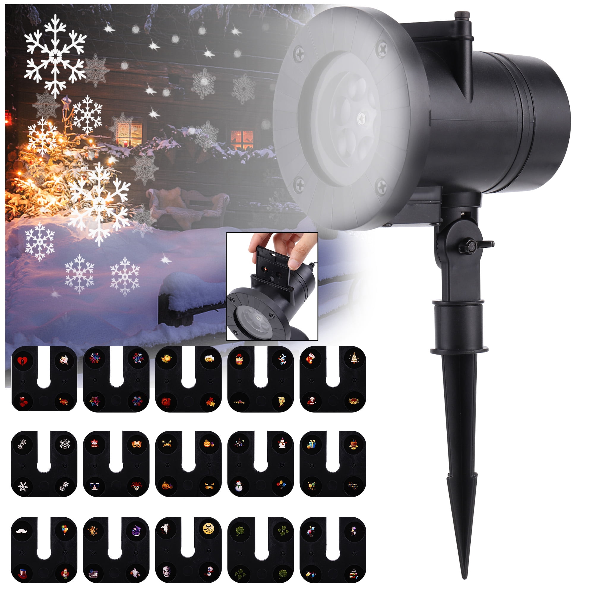 SAYFUT 15 Pattern Indoor Outdoor LED Moving Laser Projector Light ...