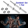 thumbnail image 1 of SAYFUT 17.77''/ 45cm, Barbell Dumbbell Bars Chrome Dumbbell Handles Weight Lifting Spinlock Collar Set for Gym Barbells Dumbbell Bars Strength Training, Hex nut, 1 of 7