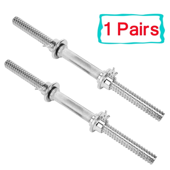 SAYFUT 17.77''/ 45cm Threaded Dumbbell Handles/ Adjustable Dumbbell Bar Handles - Fit 1 inch Standard Weight Plate - Weightlifting Accessories, Safety nut