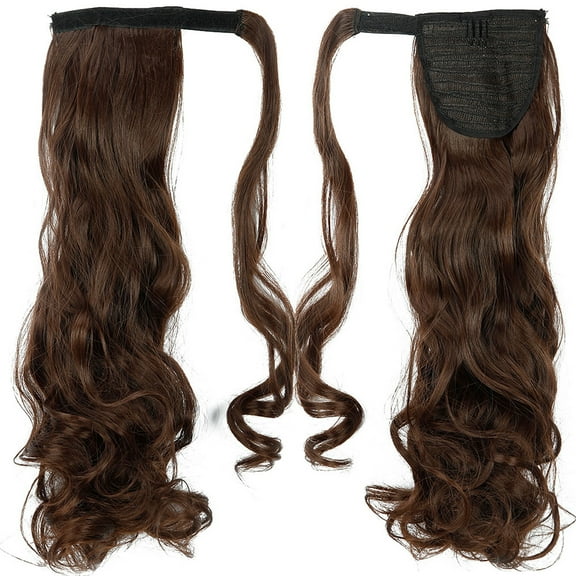 SAYFUT 18" 24" Long Straight/Curly Wrap Around Ponytail Hair Extensions