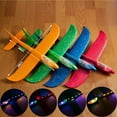 thumbnail image 1 of SAYFUT LED Foam Aircraft Model Hand Launch Glider Plane Soft Foam Airplane Led Rainbow Light Hand Throw Aircraft Outdoor Sports Toys for Kids Gift, 18.89 x 4.7 x 1.3 inches, Blue/ Red/ Green/ Yellow, 1 of 8