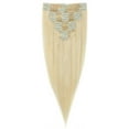 thumbnail image 1 of SAYFUT 18" Remy Grade 6A Silky Straight Full Head Clip In Human Hair Weft Extensions Bleach Blonde, 1 of 5