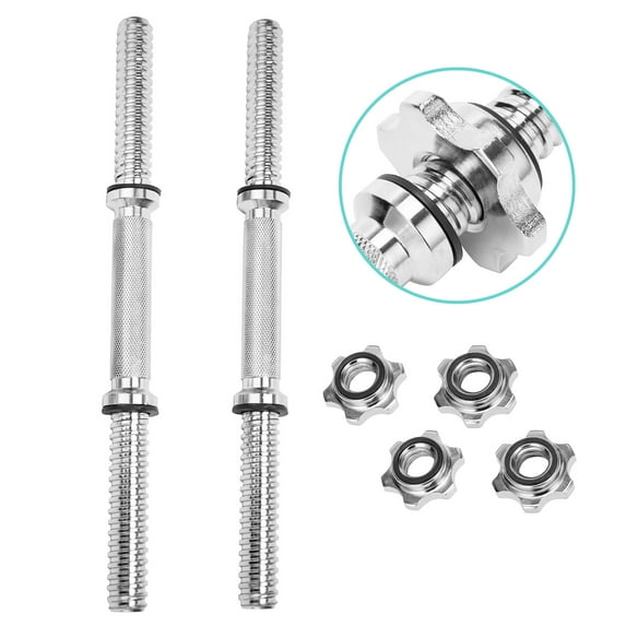 SAYFUT 19.68''/ 50cm Dumbbell Bars Chrome Dumbbell Handles Weight Lifting Spinlock Collar Set for Gym Barbells Dumbbell Bars Strength Training, Hex nut