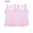 thumbnail image 1 of SAYFUT 2 Pack Womens Sleeveless Tank Tops Soild Color Round Neck Chiffon Undershirts Casual Loose Tops Sleeveless Tank, Black/Pink/Purple/Blue S-2XL, 1 of 8