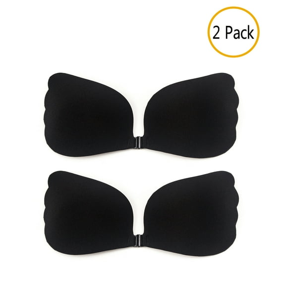 SAYFUT 2 Packs Strapless Push-up 3/4 Cup Self Adhesive Invisible Backless Wing Reusable for Backless Wedding Dresses and Evening Gowns