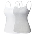 thumbnail image 1 of SAYFUT 2 Packs Womens Tank Top Adjustable Strap Camisole with Built in Padded Bra Vest Cami, 1 of 4