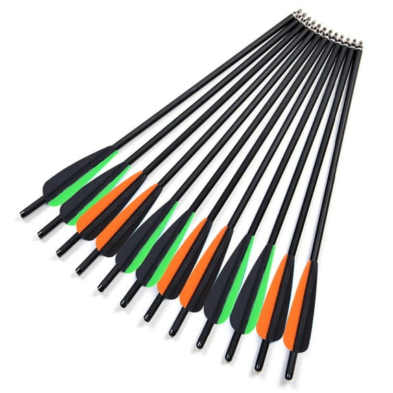 SAYFUT 20'' Carbon Bolts Crossbow Arrows with TPU Vanes, Screw-in Arrowhead/ Removable Tip Carbon Shaft Crossbow, 12 Pack