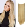 thumbnail image 1 of SAYFUT 22 Inch Hair Piece Long Synthetic Hairpiece Invisible Wire Headband for Women Secret Elastic Fish line Hairpiece Hidden Straight Long Synthetic Hair Extension,Light Ash Blonde & Bleach Blonde, 1 of 8