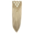 thumbnail image 1 of SAYFUT 23" Long Straight Full Head Clip in Synthetic Hair Extensions Double Weft 7 Pieces 16 Clips 160g Ash Blonde Mix Bleach Blonde, 1 of 2