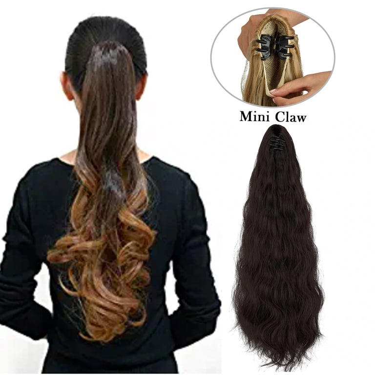24 Inch Clip In Ponytail Extension Wavy Long Thick Hairpiece YEESHEDO Ginger Long Wavy Ponytail Hair Extension 24 Inches  main image 4