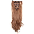 thumbnail image 1 of SAYFUT 24" Long Curly Full Head Clip in Synthetic Hair Extensions 8 Pieces 18 Clips 145g Light Auburn, 1 of 3