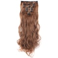 thumbnail image 1 of SAYFUT 24" Long Curly Full Head Clip in Synthetic Hair Extensions 8 Pieces 18 Clips 145g Light Brown, 1 of 5