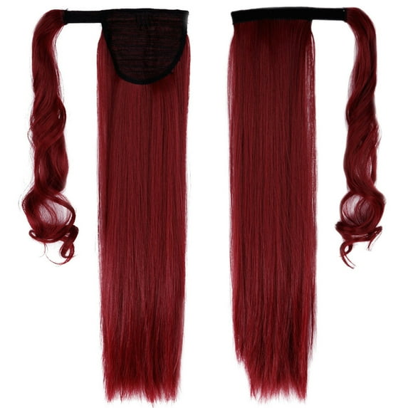 SAYFUT 24" Long Straight Wrap Around Ponytail Hair Extensions