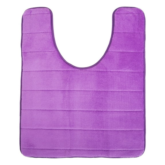 SAYFUT 24" X 20" Thick Memory Foam Contour Toilet Bath Rug U-Shaped, Soft Floor Mats, Absorbent Kids Bathroom Mat Rugs, Grey/ Purple/ Brown/ Blue