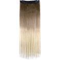 thumbnail image 1 of SAYFUT 26" Straight 3/4 Full Head Synthetic Hair Extensions Clip in Hairpieces 5 Clips 125g Brown To Bleach Blonde, 1 of 5