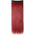 thumbnail image 1 of SAYFUT 26" Straight 3/4 Full Head Synthetic Hair Extensions Clip in Hairpieces 5 Clips 125g Dark Red, 1 of 6