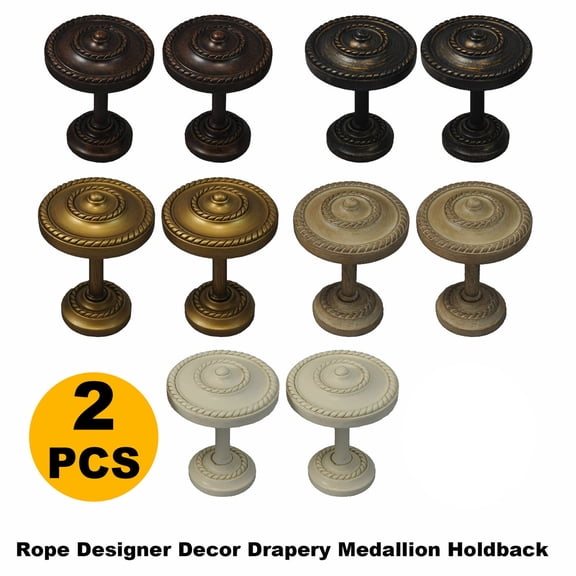 SAYFUT 2PCS Rope Designer Decor Drapery Medallion Holdback