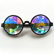 SAYFUT 2Packs Goggles Rainbow Kaleidoscope Glasses Prism Sunglasses Festival Diffraction Goggles Cosplay Black Clear Pink