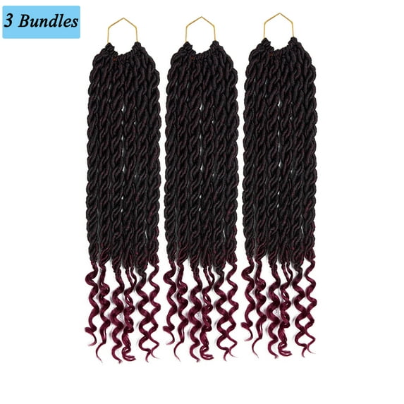 SAYFUT 3 Packs 20 Inch Pre-twisted Braids Crochet Hair Extensions Synthetic Hair Crochet Braids Kanekalon Jumpo Braiding Hair 24 Strands/pack