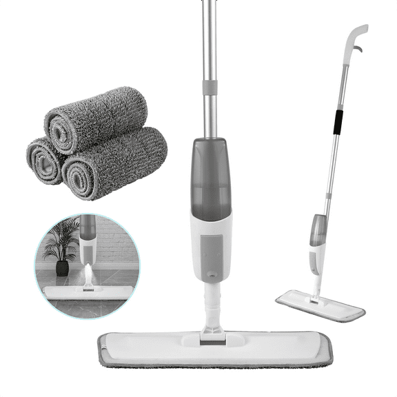 SAYFUT 360 Rotatable Microfiber Spray Mops for Floor Cleaning with 4 Washable Mop Pads