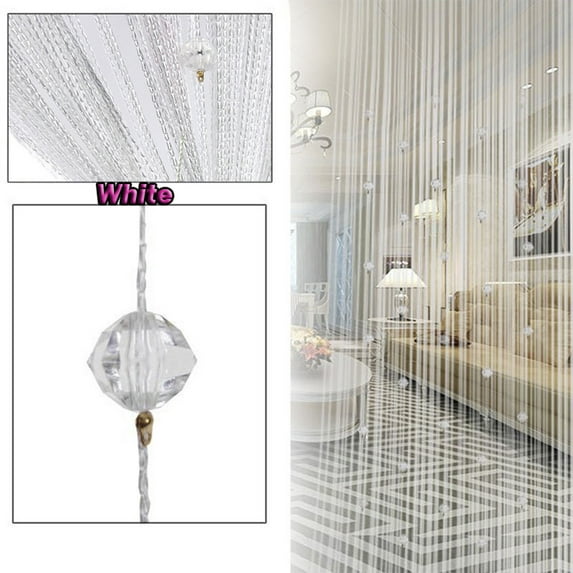 SAYFUT 39x78 Inch Crystal Beaded Tassel Curtain Partition Door String Curtain Screen Window Panel Room Divider Home Decor