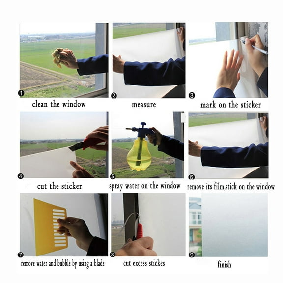 SAYFUT 3D Window Film Self Adhesive Frosted Home Office Film Privacy Window Sticker Self Static Cling Vinly Glass Film for Bathroom Office Meeting Room Living Room