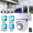 thumbnail image 1 of SAYFUT 4 Pack Security Camera Outdoor, Wireless WiFi IP Camera Home Security System 360° View,Motion Detection, auto Tracking,Two Way Talk, HD 1080P pan Tile Full Color Night Vision, 1 of 8