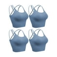 thumbnail image 1 of SAYFUT 4 Pack Womens Sports Bra Cross Back Bra Workout Bra Top Bralette Sexy Strappy Active Fitness Yoga Bras with Removable Padded Crop Tops, 1 of 8