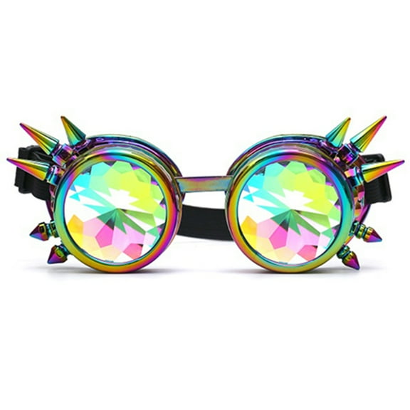 SAYFUT 40 Colors Goggles Retro Mosaic Kaleidoscope Rainbow Sunglasses Special Lens Men Women Designer Cosplay Goggles Glasses