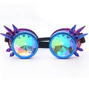 SAYFUT 40+Colors New Rainbow Kaleidoscope Glasses Welding Steampunk Goggles Diffraction Laser Crystal Lens