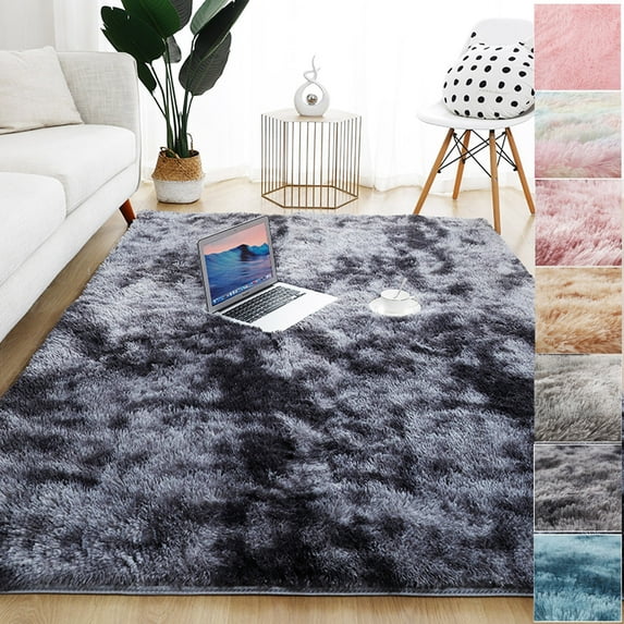 SAYFUT 5 Sizes 6 Colors Home Indoor Outdoor Decor Long Plush Ultra Soft Fluffy Rectangle Tie Dye Area Rugs Home Carpet Rug Child Mat for Living Room Bedroom Floor Mats,2x4ft/ 4x6ft/ 5x8ft/ 6x9ft