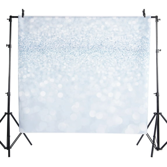 7x5ft Studio Photo Video Photography Backdrops Printed Vinyl Fabric Party Decorations Background Screen Props, Silver Bokeh