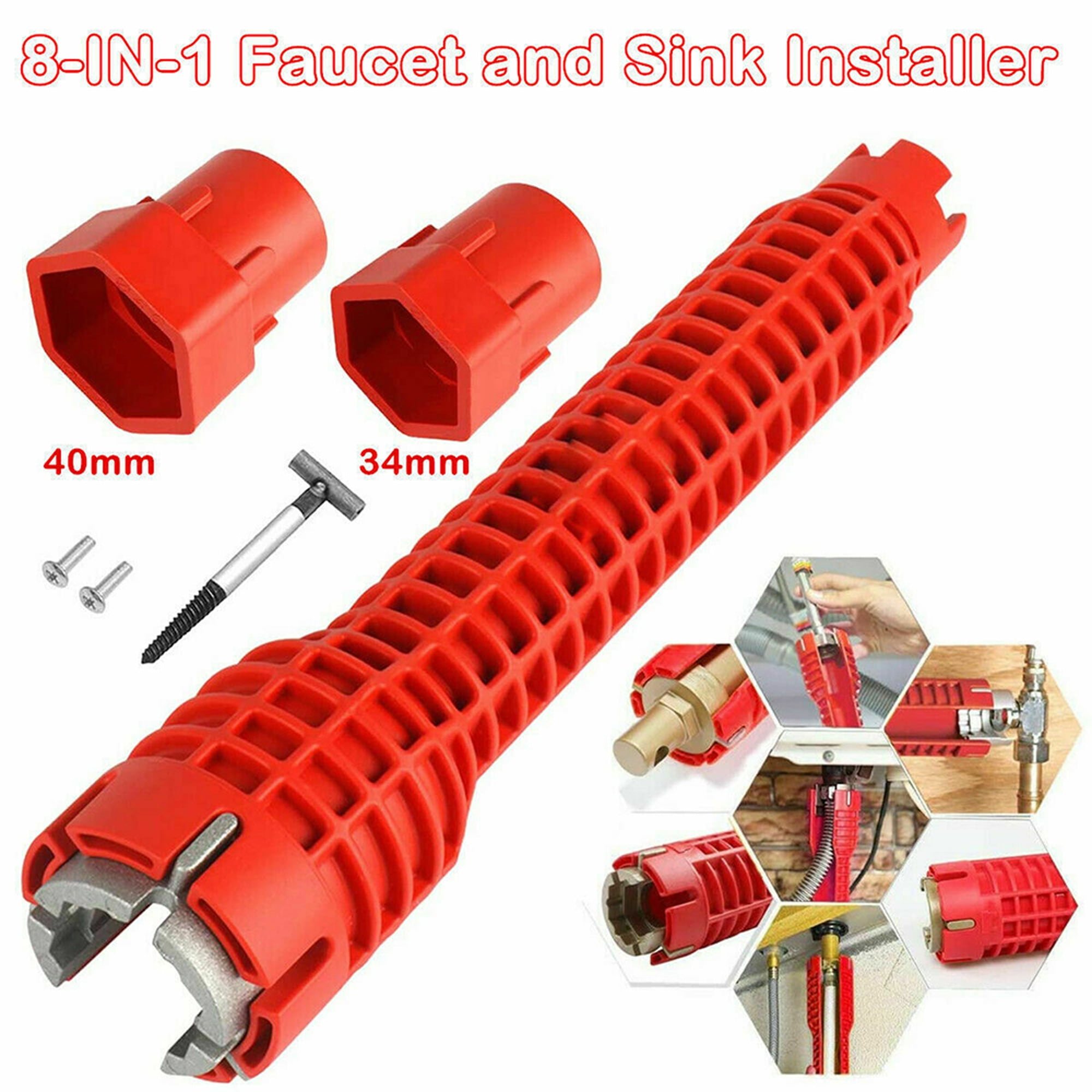 SAYFUT 8-in-1 Faucet and Sink Installer, Faucet Tool Sink Wrench ...